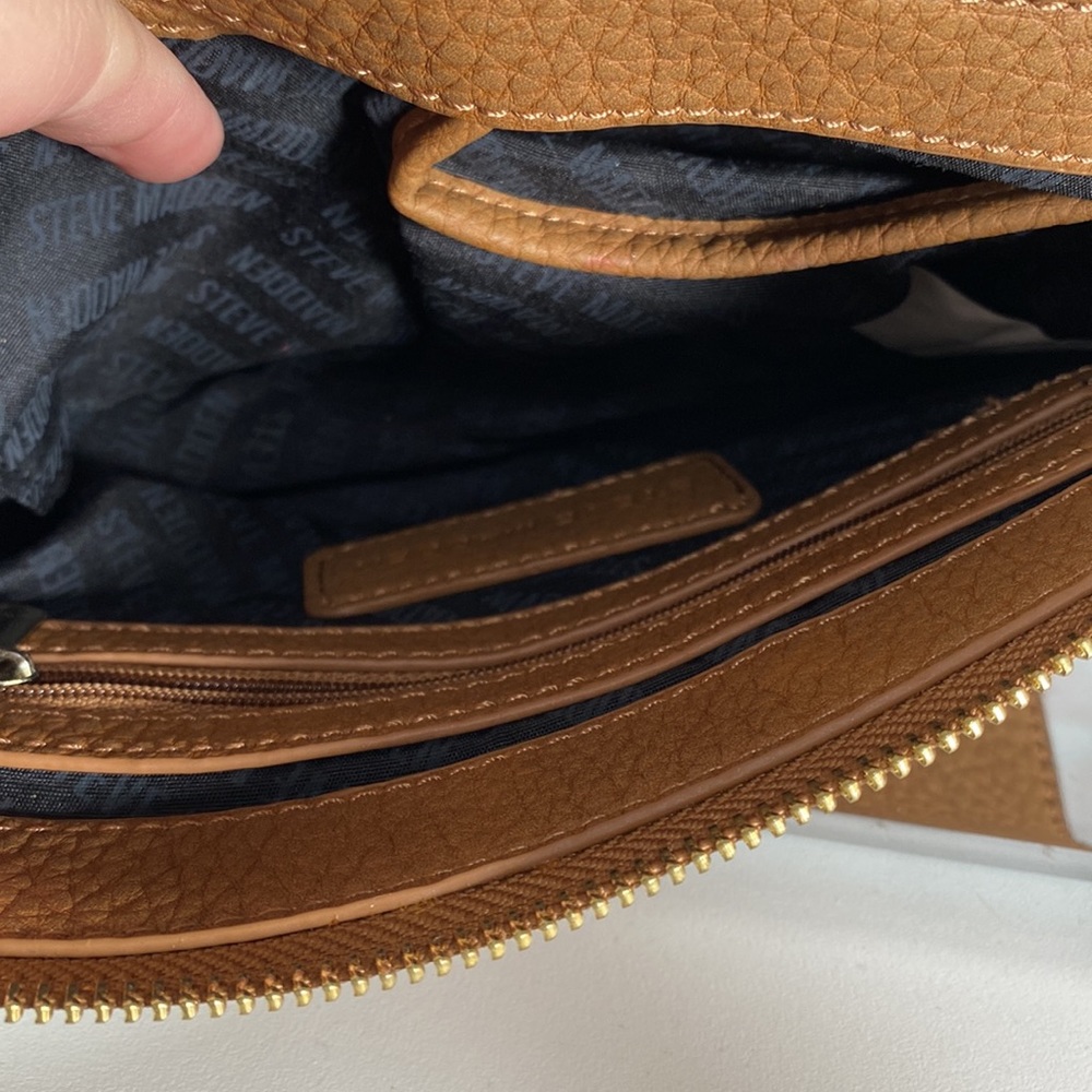 STEVE MADDEN Tan Faux Leather Studded Crossbody - Picture 10 of 11